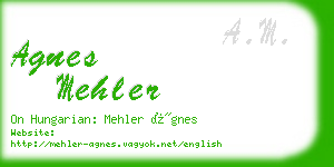 agnes mehler business card